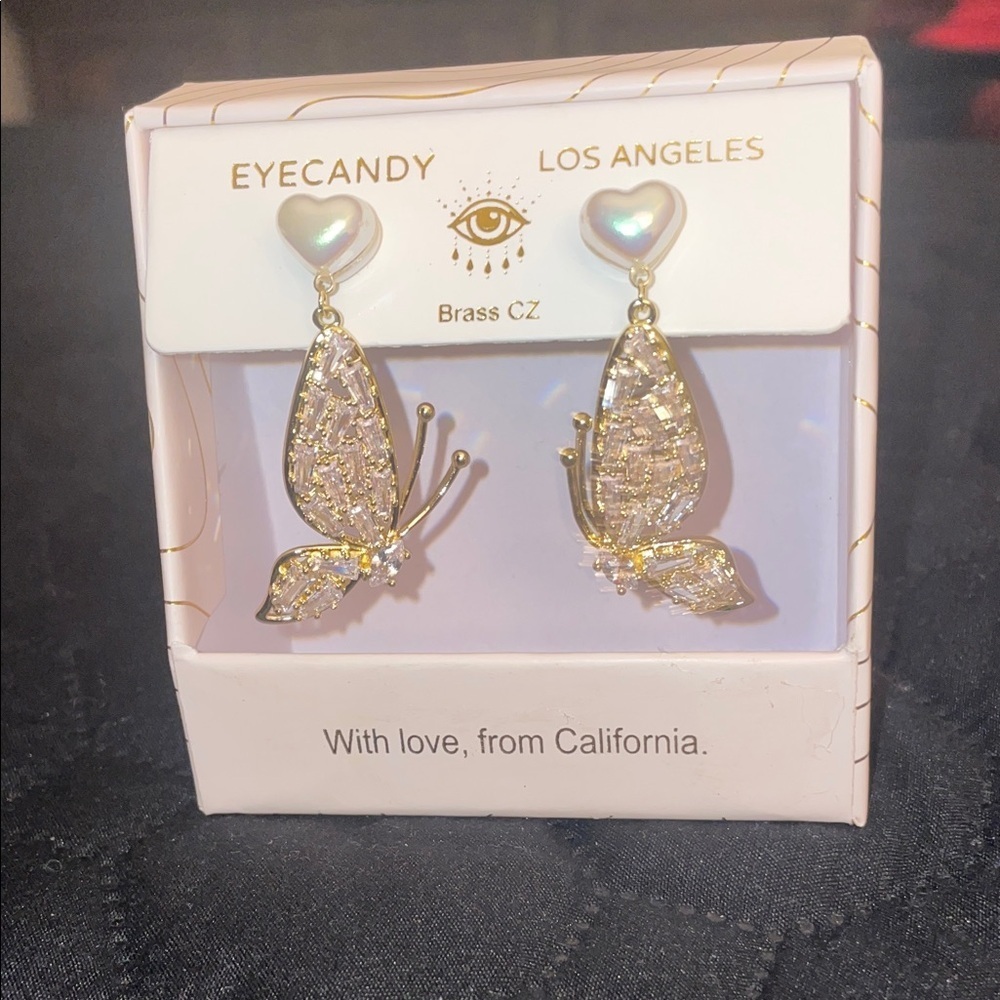 Eye Candy Gold and Silver Butterfly Earrings